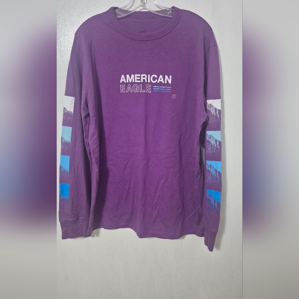 American Eagle Purple Long Sleeve Shirt